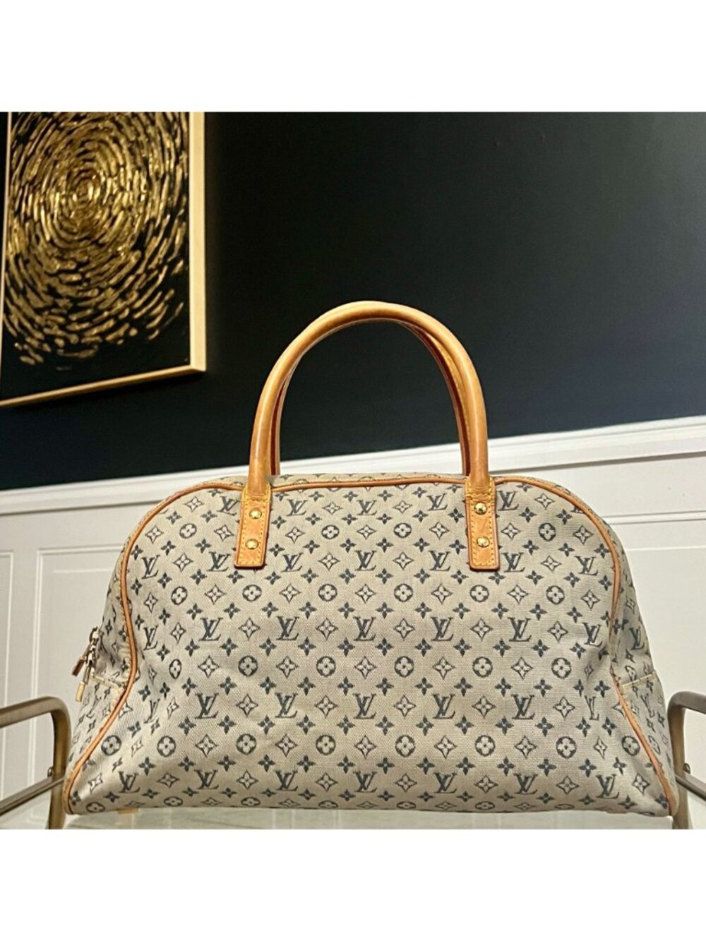 Louis Vuitton Vintage Blue Monogram Mini Lin Marie Bag 623E215P - Picture 3 of 15